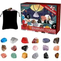 OEM Adventskalender met 24 natuurlijke kristallen, geschikt voor meisjes en jongens - ideaal voor liefhebbers van geologie - kerstcadeau 2024