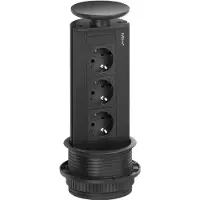 Schulte elektrotechnik EVOline Port, 3-voudig, verticaal, zwart/zwart