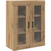 vidaXL Wandkast Artisan Eiken 69,5 x 34 x 90 cm Bewerkt hout