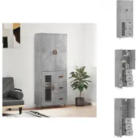 vidaXL Hoge kast 69,5x34x180 cm bewerkt hout betongrijs
