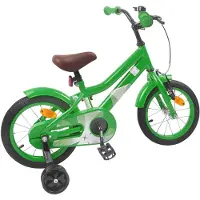 vidaXL Kinderfiets, 14 inch, geschikt voor kinderen van 3-5 jaar, groen