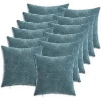 vidaXL Kussensloop 12 st HEERLEN Blauw 40 x 40 cm Chenille Stof