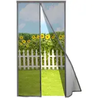 Markenlos Magnetisch vliegenhor voor balkondeur, 150x185 cm, grijs