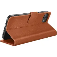 Zanae , Hoesje geschikt voor iPhone 16e - Wallet Case & Magneetsluiting, Bruin