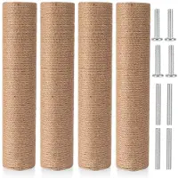 Merkloos Omgoods- Krabpaal Vervangend Onderdeel 30 cm - Natuurlijk Sisal - M8-Schroeven - Duurzaam - Krabpaalonderdelen - Kattenkrabpaal - Krabpaalonderdeel