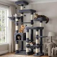 Merkloos XXL krabpaal voor katten met meerdere plateaus
