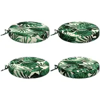 vidaXL Zitkussens SOEST 4 st 100% Polyester Bladpatroon Ø 40 x 7 cm