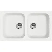 Smeg LZ862B, Inbouwspoelbak, Rechthoekig, Wit, 2 kommen, 371 x 420 mm, 21 cm