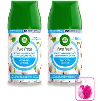Air Wick 2 x Pure - Luchtverfrisser Navulling - Zachtheid van Katoen - 250ml - Bulkverpakking - Luchtverfrisser - Douchemop - Geurverspreider