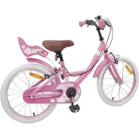 vidaXL Kinderfiets, 18 inch, geschikt voor kinderen van 5-7 jaar, lichtroze
