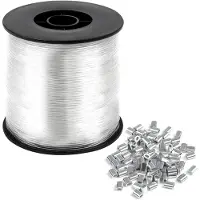 Merkloos Nylon Visslijn 200 m, 0.8 mm, transparant, scheurbestendig, voor vissen, naaien, sieraden