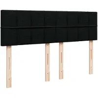 vidaXL Boxspring met matras stof zwart 140x200 cm