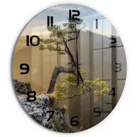 Tulup Wandklok - Sokolica Pieniny Moderne Wandklok Glas - fi60 cm - Groente Wandklok Glas Decoratie - Zwarte handen - Ronde Klok - Glazen Wandklok Design - Klok Glas Met Opdruk