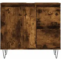 vidaXL Badkastje, gerookt eikenfineer, 65x33x60 cm, houtvezelplaat