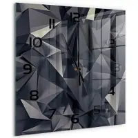 Tulup Wandklok - Abstracte achtergrond Gekleurde Glazen Klok - 60x60 cm - Zwart Glazen Klok Met Print - Zwarte handen - Vierkante Klok - Moderne Wandklok Glas - Wandklok Glas Decoratie