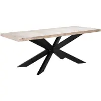 vidaXL Eettafel 180x90x76 cm massief gebleekt mangohout