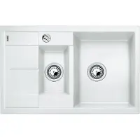 BLANCO METRA 6 S Compact, Wastafel voor opbouw, Rechthoekig, Wit, 2 kommen, Rechthoekig, 345 x 430 mm