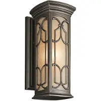 Kichler LED Wand Buitenlamp Franceasi | 1X E27 Max 60W | IP44 | Dimbaar | Olde Bronze