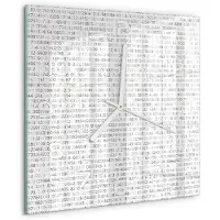 Tulup Wandklok - Binaire code Klok Glas Met Opdruk - 30x30 cm - Grijs Moderne Wandklok Glas - Witte handen - Vierkante Klok - Decoratieve Glazen Klok - Glazen Wandklok Design