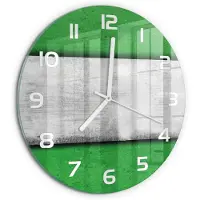 Tulup Wandklok - Groene muur Moderne Wandklok Glas - fi30 cm - Groente Wandklok Glas Decoratie - Witte handen - Ronde Klok - Glazen Wandklok Design - Klok Glas Met Opdruk