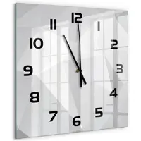 Tulup Wandklok - Abstracte achtergrond Wandklok Glas Decoratie - 60x60 cm - Wit Gekleurde Glazen Klok - Zwarte handen - Vierkante Klok - Klok Glas Met Opdruk - Moderne Wandklok Glas