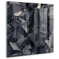 Tulup Wandklok - Abstracte achtergrond Wandklok Glas Met Motief - 30x30 cm - Zwart Decoratieve Glazen Klok - Zwarte handen - Vierkante Klok - Gekleurde Glazen Klok - Glazen Klok Met Print