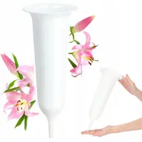 Kadax Begraafvaas 35cm - Witte fles met noppen en een scherp uiteinde