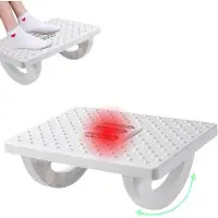 Unyqoos Ergonomische voetsteun van versterkt PP-materiaal met antislipoppervlak, massagefunctie en wieltjes – stevige voetbank voor kantoor, thuiswerkplek en reizen, die de rug en benen ontlast