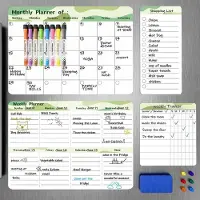 Merkloos Elzusha - Magnetische Maand- en Weekplanner voor de Koelkast