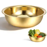 Merkloos Ronde spoelbakken van roestvrij staal, 38 cm, goudkleurig