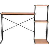 Merkloos Solidchoice - Modern Bureau met Plank 116 x 50 x 93 cm in Zwart en Bruin