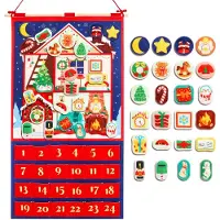 Merkloos Adventskalender 2025 - Aftelkalender - Kersthuis - 24 Gevulde Ornamenten - Decoraties - Niet-geweven Materiaal