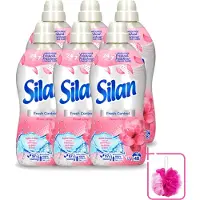 Silan 6 x – Wasverzachter – Fresh Control Floral Crisp – 1056 ml - Bulkverpakking - Wasverzachter - Douchemop - Frisheid