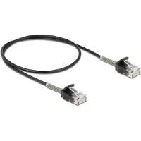 DeLOCK Kabel, RJ45-connector naar RJ45-connector, met kabelbescherming, Cat.6A, 50 cm, zwart, 0,5 m, Cat6a, U/UTP (UTP), RJ-45, RJ-45, zwart