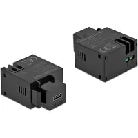 DeLOCK Keystone module met USB Type-C oplaadpoort, 2,1 A, zwart, plat, zwart, USB-C, connector, female, female