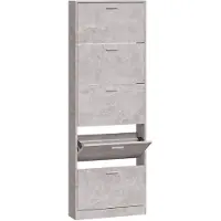 vidaXL Schoenenkast 59x17x169 cm bewerkt hout betongrijs