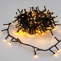 Spetebo Kerstverlichting, zacht goud, 5 meter, voor buitengebruik, met timer - 220 LED - Tuindecoratieverlichting, dimbaar, met stekker