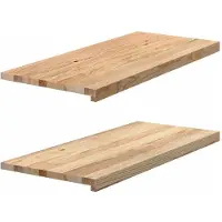 vidaXL Vensterbanken 2 st onbehandeld 90x40x2 cm massief eikenhout