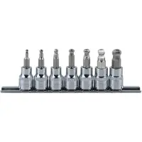 Ks Tools 918.3772, set doppen, 3/8 inch, 7 stuks, chroom-vanadiumstaal, conform DIN 3120, ISO 1174, 410 g