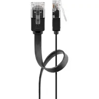 Goobay UTP CAT6 platte netwerkkabel | PVC | zwart | 20 meter