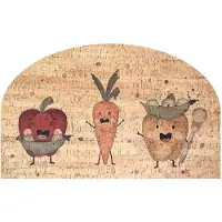 Famanu – Lemon Placemat van Portugees kurk, schattig motief, subtiele onderlegger voor kinderen, natuurlijke materialen, afwasbaar, gemaakt in Europa
