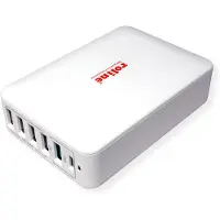 Roline USB Oplader, 6 Poorts (4x USB-A, 1x USB-C, 1x USB-A QC3.0), max. 60W