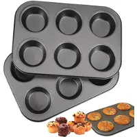 Famanu - Muffinvorm - voorkomt dat muffins aan de vorm blijven plakken - met anti-aanbaklaag - 2 stuks