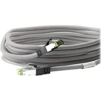 Pro RJ45 CAT 6A 500 MHz patchkabel met CAT 8.1 S/FTP kernkabel, halogeenvrij kabelomhulsel, AWG 24, grijs, 7,5 meter
