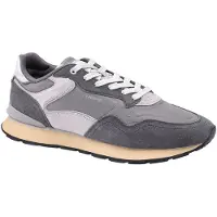 HOFF Heren City Retro Leren Sneakers grijs (44), Plat, Veters, Casual 22602417