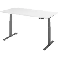 Hammerbacher Rechthoekig Zit-sta-bureau 1.600 x 800 x 1.295 x 645 - 1.295 Hout, Metaal Wit