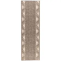 vidaXL - Lopers - Tapijt - FLORNES - Geweven - Taupe - Zigzag - 80 - x - 350 - cm - PP - 7 - mm