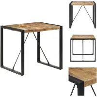 vidaXL Eettafel 80x80x75 cm, ruw mangohout - Eettafels