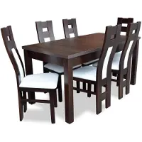 AEA Komplett Set Esstisch 6x Stühle Esszimmer Ess Gruppe Holz Tische 7tlg Echtholz