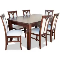 AEA Essgarnitur Esstisch 6 x Stuhl Set Set Garnitur Tisch Klassische Essgruppe 7tlg.